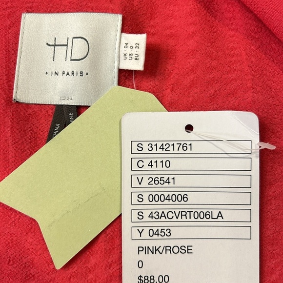 HD In Paris x Anthropologie Pink Tiered Crop Midi Tank Pink/Rose Size 0 - Picture 8 of 11